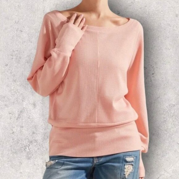 Simple by Suzanne Betro Open Back Waffle Knit Top in XL - Picture 1 of 8